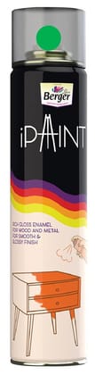 Berger Paints Ipaint DIY Rich Gloss Aerosol Enamel Spray Paint (Bus Green, 400 ml) for Metal, Wood and Walls