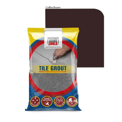 Berger Paints HomeShield Tile Grout Coffee Brown Colour - 1 Kg Bag | Powder Form
