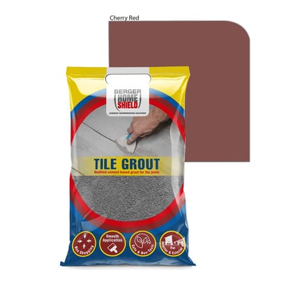 Berger Paints HomeShield Tile Grout Cherry Red Colour - 1 Kg Bag | Powder Form