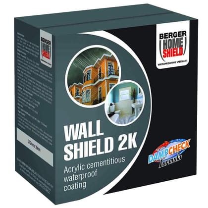 Berger Paints Home Shield Wall Shield 2K (White, 3 Kg) - Two Pack Waterproof Slurry Coating for Vertical Wall Waterproofing