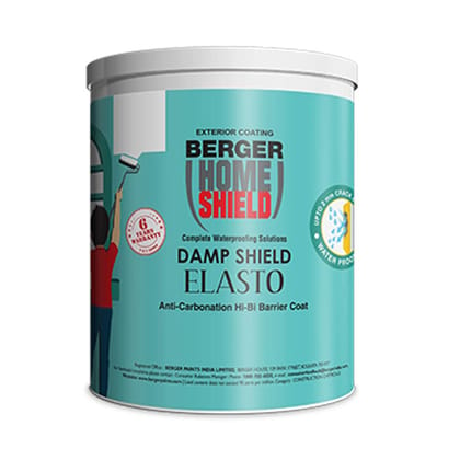 Berger Paints Home Shield Damp Shield Elasto (White, 1 Litre) for Vertical Wall Waterproofing