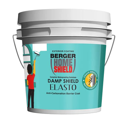 Berger Paints Home Shield Damp Shield Elasto (White, 10 Litre) for Vertical Wall Waterproofing