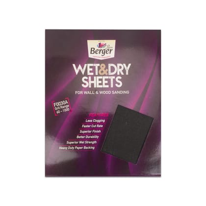 Berger Paints Wet & Dry Sand Paper-Grit 180 for Wall and Wood Sanding