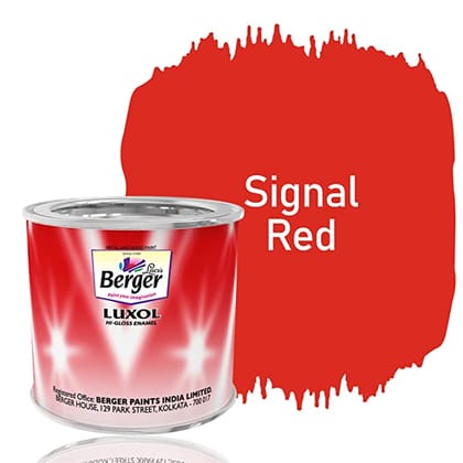 Berger Luxol Hi Gloss Metal & Wood Paint | Mirror-like Gloss | Tough Coating | PO RED | 200 ML | For Wooden and Metal surfaces