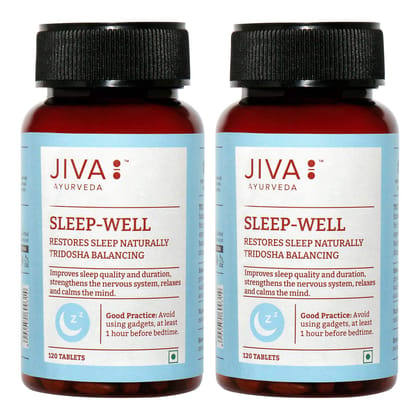 Jiva Sleep Well Tablets, Restores Natural Sleep, Non-Habit Forming Supplement, Strengthens Nervous System, 120 Tablets, Pack of 2