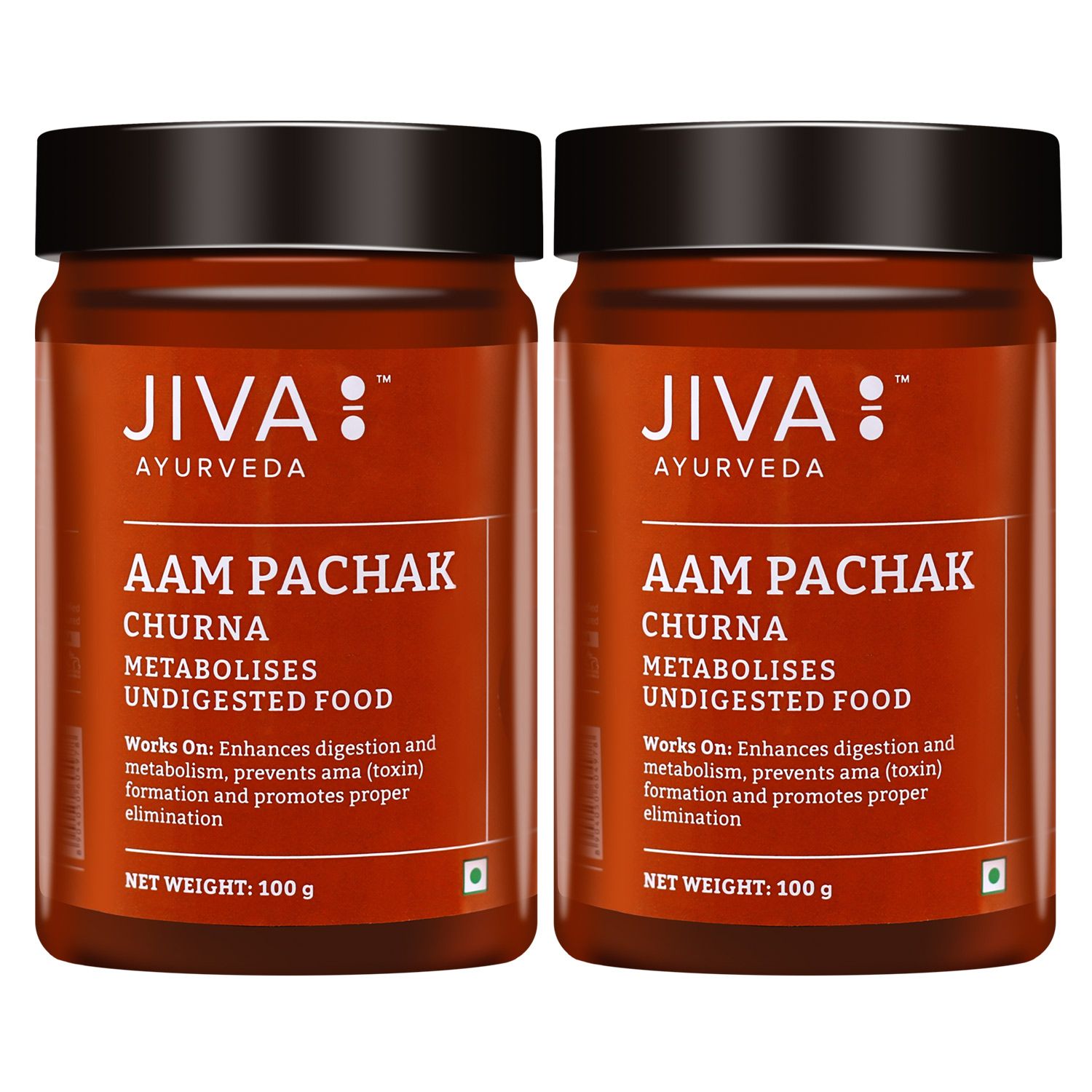 Jiva Aam Pachak Churna - 100 g - Pack of 2 - Pure Herbs Used, 100% Ayurvedic Formulation, Churan for Healthy Digestion