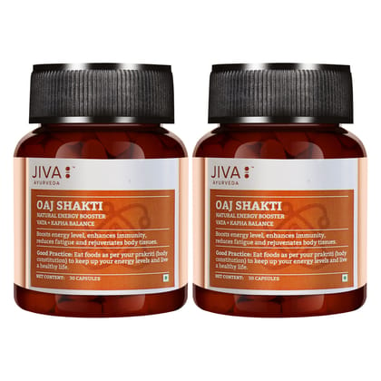 Jiva Oaj Shakti Capsules |Beneficial for physical and mental performance - 30 Capsules (Pack of 2)