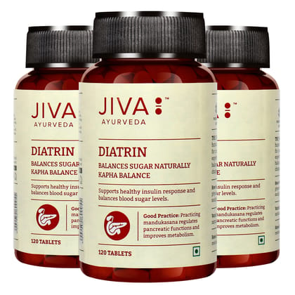 Jiva Diatrin Tablets - 120 Tablets Each (Pack of 3) | Controls Sugar Naturally | Strengthens the Pancreas | Improves Metabolism & Effective in Treating Urinary Disorders