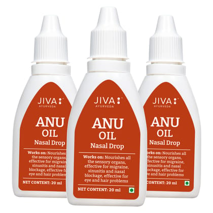 Jiva Anu Oil - Anu Tail - 20 ml - Pack of 3 - Pure Herbs Used, Unblocks Nasal Congestion