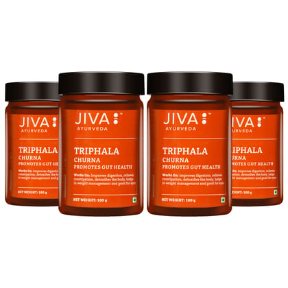 Jiva Triphala Churna Helps Relieve Constipation, Quick Acidity & Gas Relief - 100g (Pack of 4)