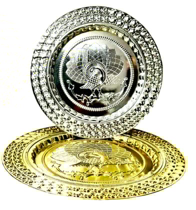 Omkar by R3 Inc. Gift Plate/Tray for Gifts Hampers | Designer Shagun Plate | Wedding Tray for gift/fruit Packing (Regular & Jumbo/Pack of 2) Multicolor