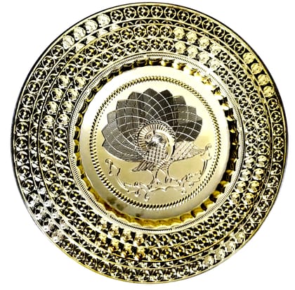 Omkar by R3 Inc. Royal Gift Plate/Tray for Gifts Hampers | Designer Shagun Plate | Wedding Tray for gift/fruit Packing (Regular & Jumbo/Pack of 2) Gold