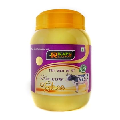 KAPU & RANCHO INTERNACIONAL Gir Cow Ghee Natural Pure Desi Danedar Ghee – 1000ml (1KG)