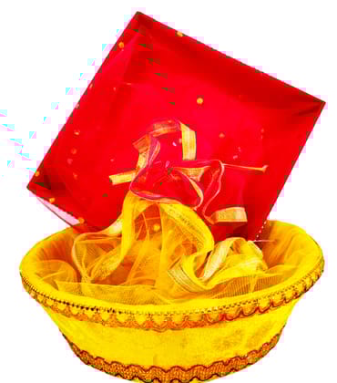 Omkar by R3 Inc. Omkar Royal Gift Basket for Gifts Hampers | Fancy Basket | Wedding Basket for gift | fruit Packing (Pack of 2 / Jumbo) Square & Round Basket- Multi Color