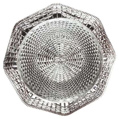 Omkar by R3 Inc. Silver Gift Basket/Bowl for Gifts Hampers | Fancy Basket | Wedding Basket for gift/fruit Packing (Pack of 2)