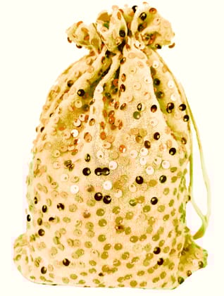 Omkar by R3 Inc. Sequence Gift Pouch/Shagun Potli Multicolor (Pack of 4) 25x18 Cm