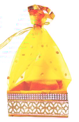 Omkar by R3 Inc. Square Gift Fancy Decorative basket for Gifts Hampers | Premium Storage Basket, Baby Shower Gift| Wedding Basket Packing |Dryfruit Basket | (Multicolor Pack of 2) 25x25 Cm