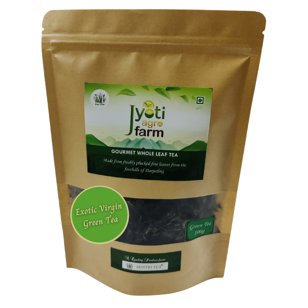 Natural Green Tea from the foothills of Darjeeling | Jyoti Agro Farm 100gms | Exotic Virgin | Approx 75-100 cups