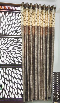 Omkar by R3 Inc. Thick Blackout 9 feet Door Eyelet Curtain I Block Sunlight I Room Darkening, Wrinkle Free, Noise Reduction, Fade Resistant, Balance Temperature