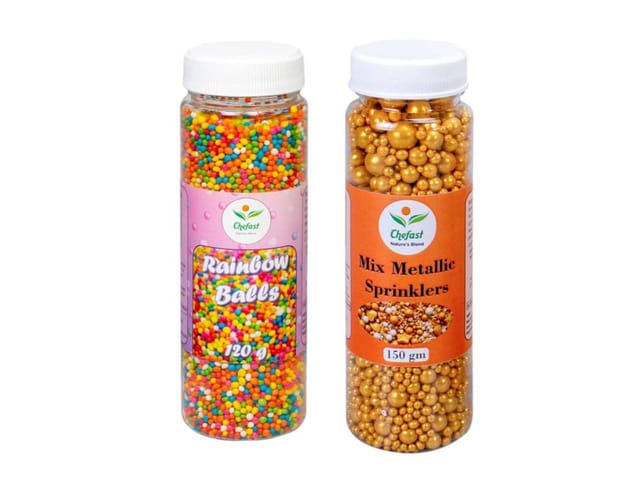Metallic Gold Pearl Mix Sprinkles Various Sizes Edible Pearls Cake  Decorations