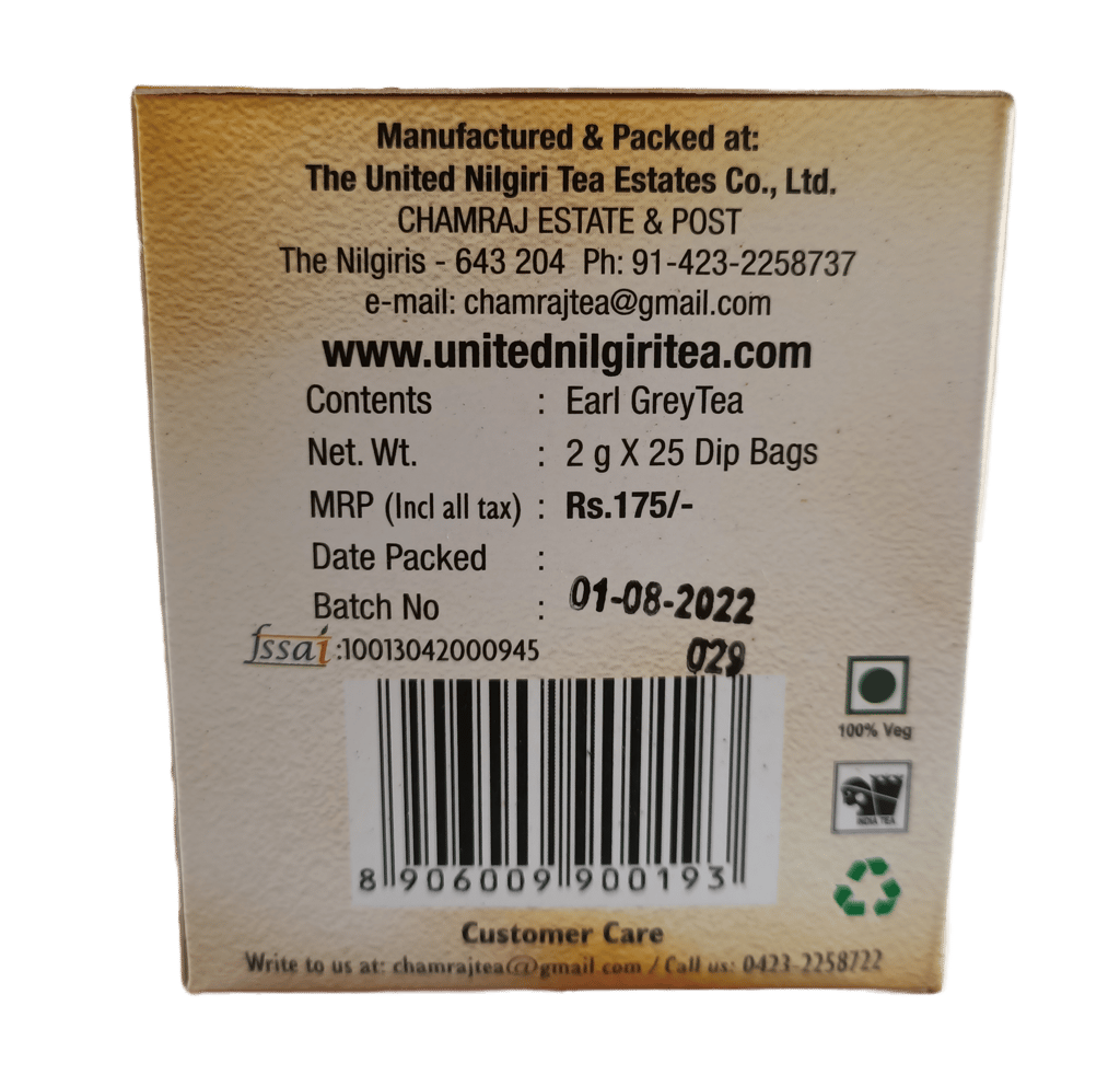 CHAMRAJ Earl Grey Tea (25 Dip Bags)