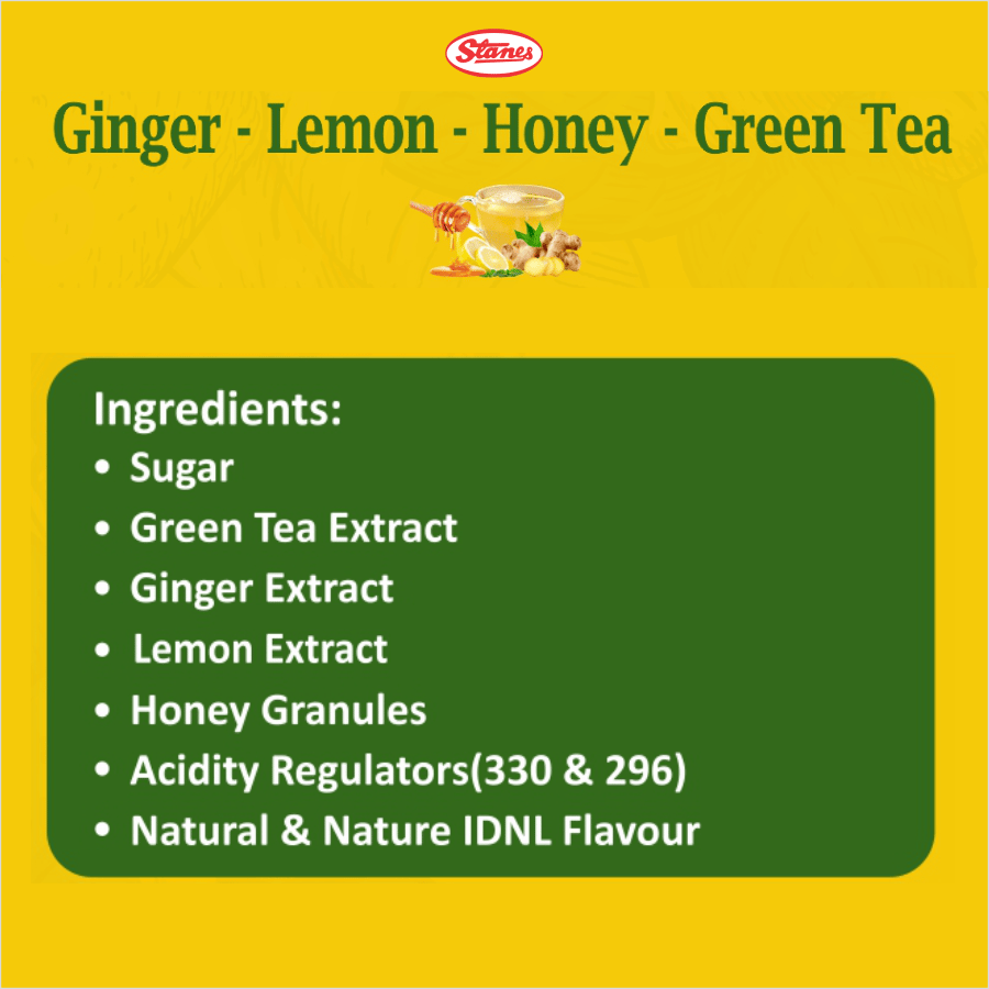 STANES Ginger Lemon Honey Green Tea 250 g | Pack of 1 | Total 250 g