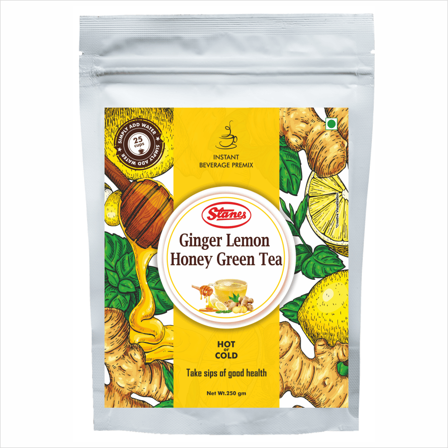 STANES Ginger Lemon Honey Green Tea 250 g | Pack of 1 | Total 250 g