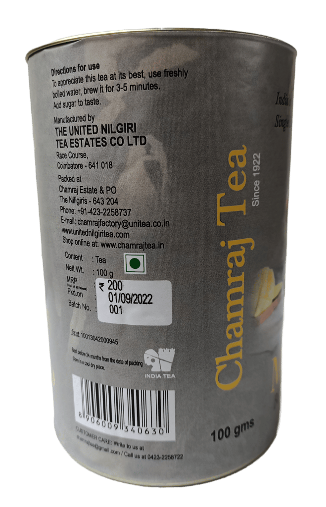 CHAMRAJ Mango Black Tea 100 g | Pack of 1 | Total 100 g | India's Finest Single Estate Nilgiri Tea