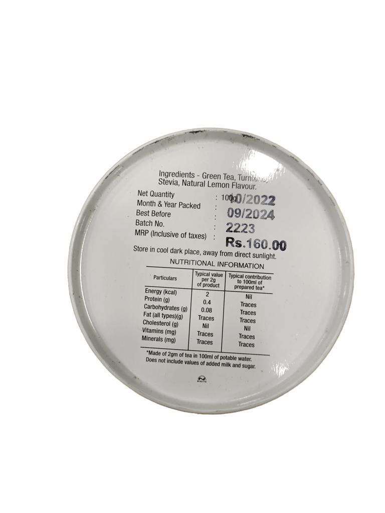 GLENDALE Turmeric Tea | 100 g | Pack of 1 | Total 100 g | High Grown Nilgiri Tea | 100 % Natural | No Artificial Flavours Added