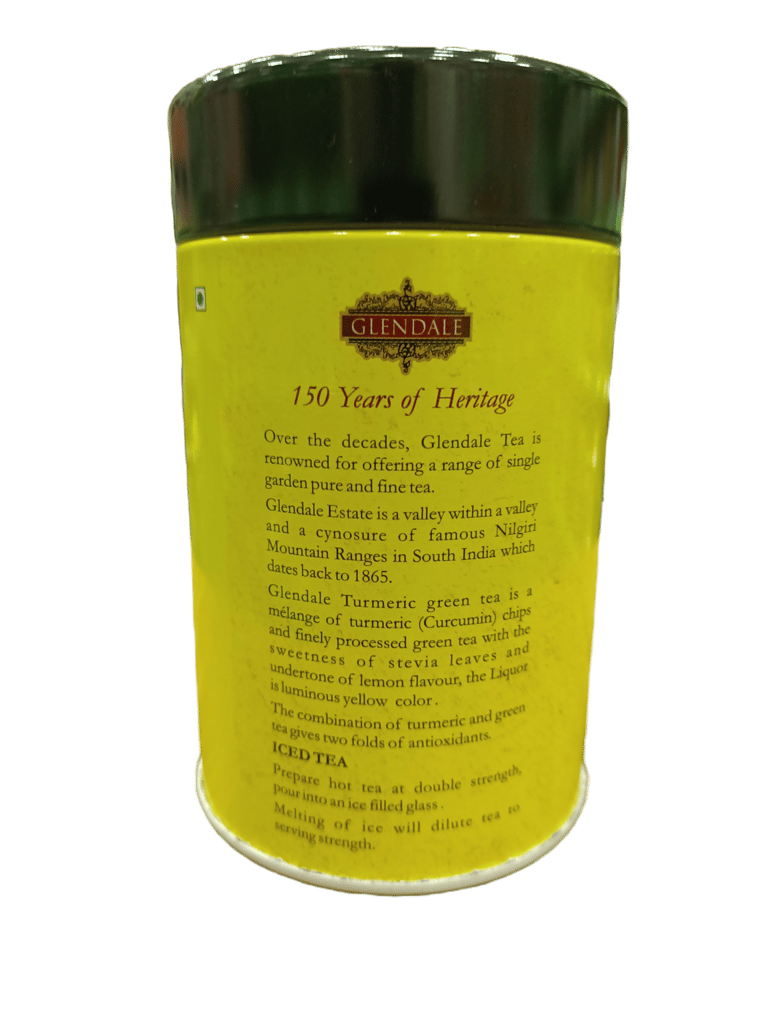 GLENDALE Turmeric Tea | 100 g | Pack of 1 | Total 100 g | High Grown Nilgiri Tea | 100 % Natural | No Artificial Flavours Added