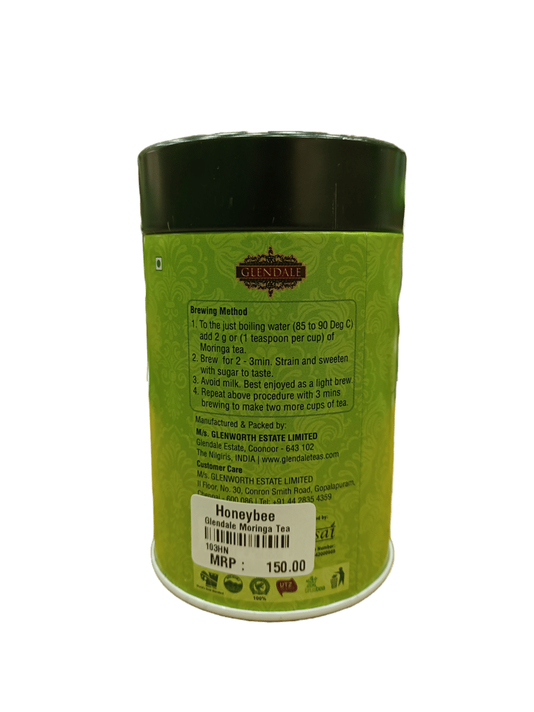 GLENDALE Moringa Tea | 100 g | Pack of 1 | Total 100 g | High Grown Nilgiri Tea | 100% Natural | No Artificial Flavours Added