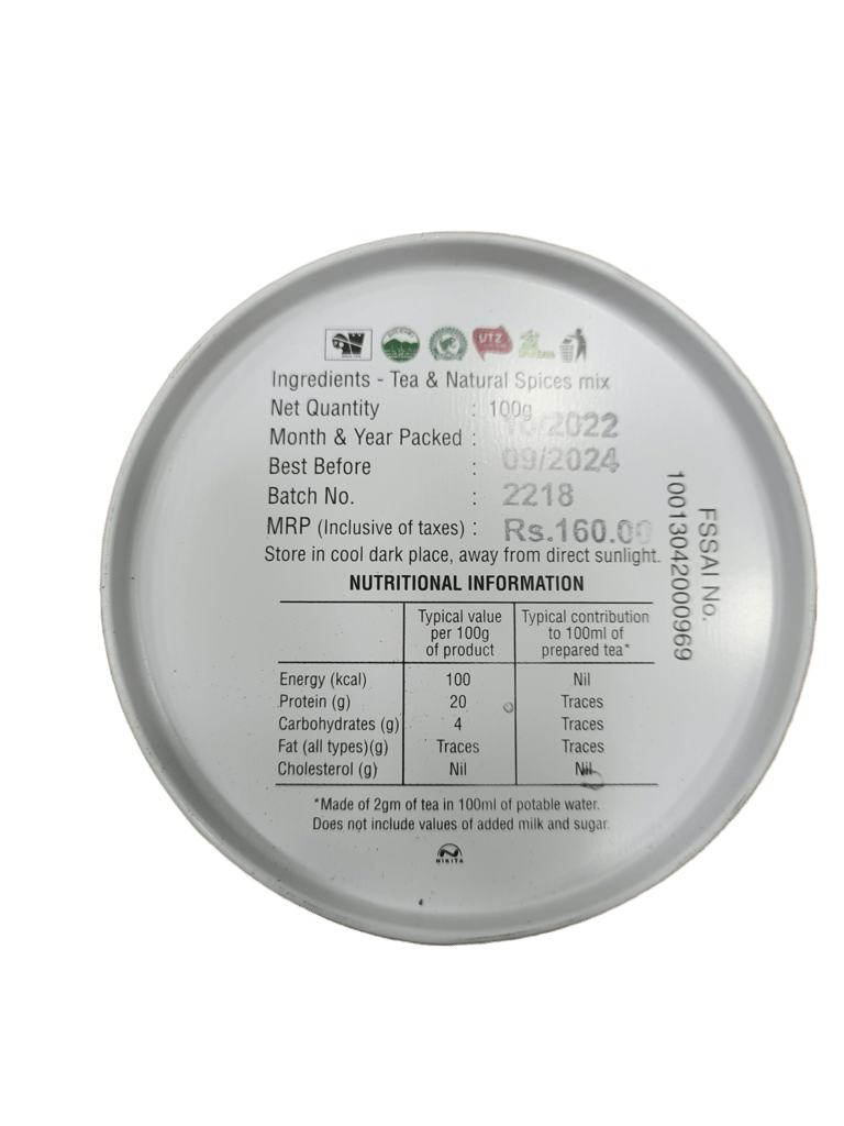 GLENDALE Masala Chai 100 g | Pack of 1 | Total 100 g | High Grown Nilgiri Tea | 100 % Natural | No Artificial Flavours Added