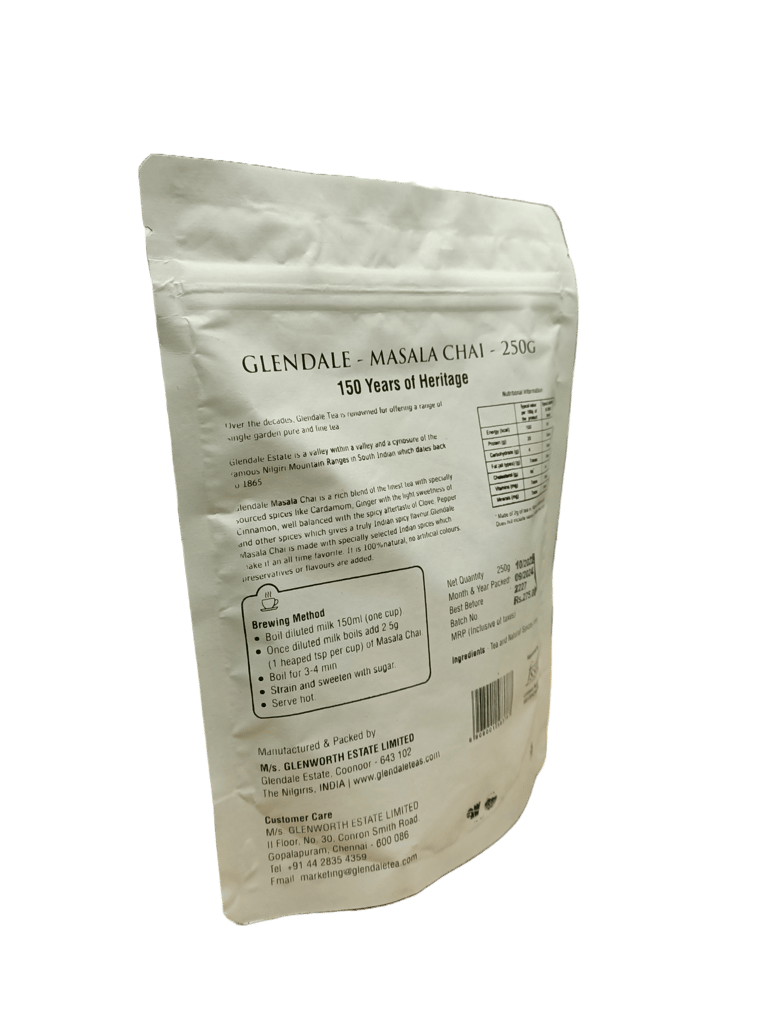 GLENDALE Masala Chai | 250 g | Pack of 1 | Total 250 g | High Grown Nilgiri Tea | 150 Years of Heritage