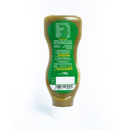Neo Green Jalapeno Sauce 190g I 100% Vegan I Topping and Dip for Snacks, No Preservatives & Non-GMO, Sharp Spicy Flavour, Squeeze Bottle I Glass Jar |