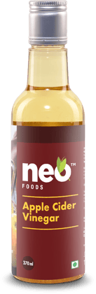 Neo Apple Cider Vinegar 370ml I 100% Natural Rich in Nutrient and Antioxidants I Good for Hair & Skin, Helps in Weight Loss I No Artificial Colors and Preservatives I Pet Bottle I