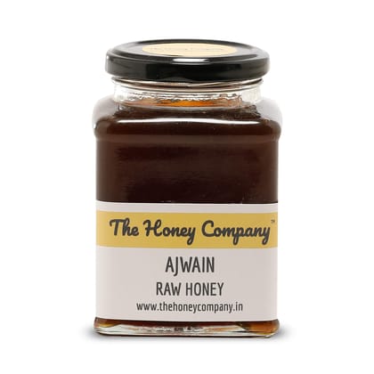 The Honey Company Ajwain Raw Honey (Carom, Bishop's Weed) 550g 100% Pure Natural Raw Unprocessed Unheated Unpasteurised Unfiltered
