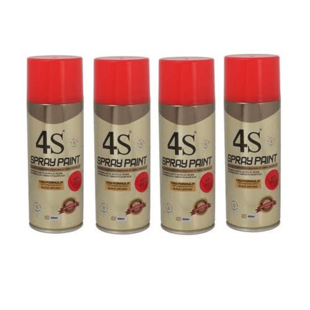 4S Spray Paint 400ml Pack of 1 Pcs (Red-411)