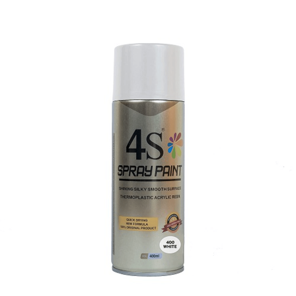 4S Spray Paint 400ml Pack of 1 Pcs (White-400)