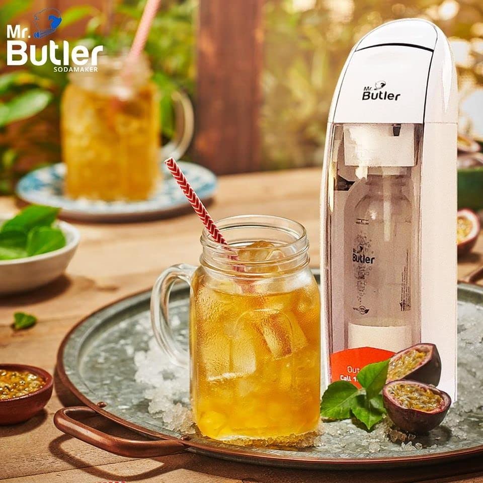 Mr. Butler Italia Soda Maker White - Single Cylinder Pack