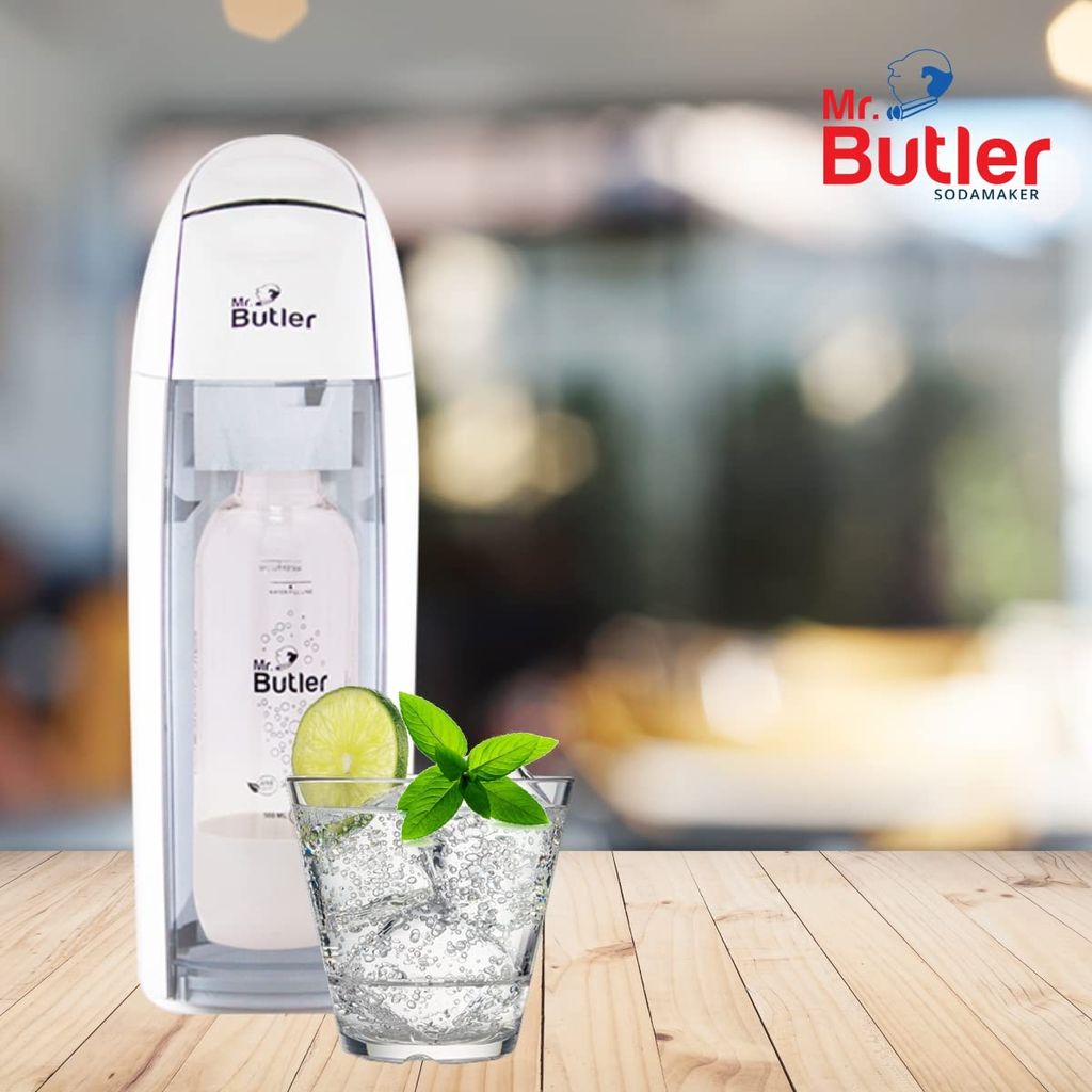 Mr. Butler Italia Soda Maker White - Single Cylinder Pack