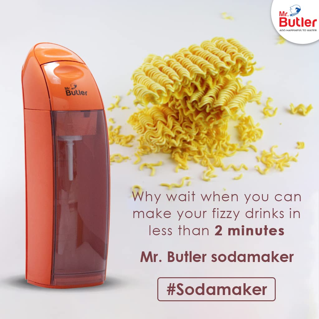 Mr. Butler Italia Soda Maker Orange - 2 Cylinder Pack