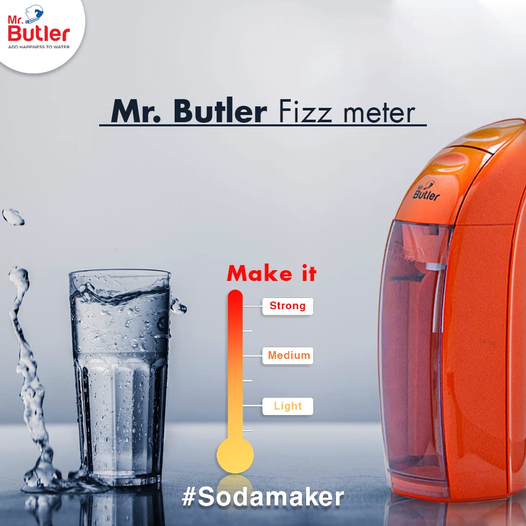 Mr. Butler Italia Soda Maker Orange - 2 Cylinder Pack