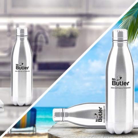 Mr. Butler Thermosteel Bottle 750ml, Vacuum Insulated, Cold/Hot, Silver