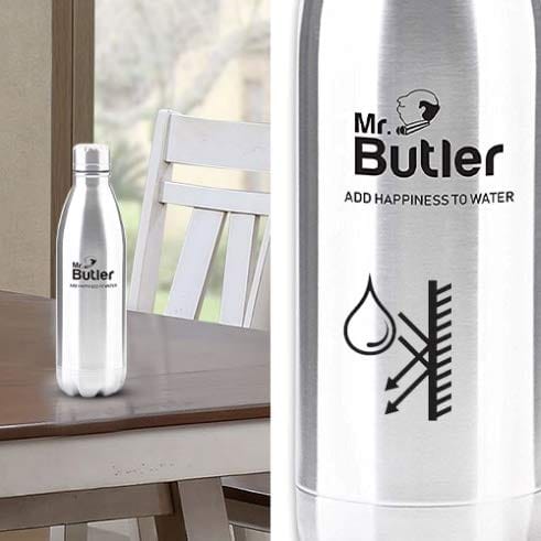 Mr. Butler Thermosteel Bottle 750ml, Vacuum Insulated, Cold/Hot, Silver