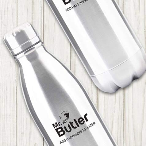 Mr. Butler Thermosteel Bottle 750ml, Vacuum Insulated, Cold/Hot, Silver