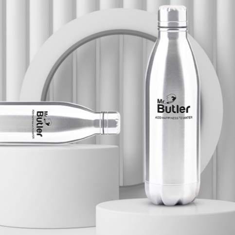 Mr. Butler Thermosteel Bottle 750ml, Vacuum Insulated, Cold/Hot, Silver