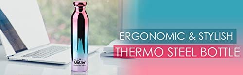 Mr. Butler Thermosteel Bottle 600 ml, Fusion, Vacuum Insulated, Cold/Hot, Multicolour