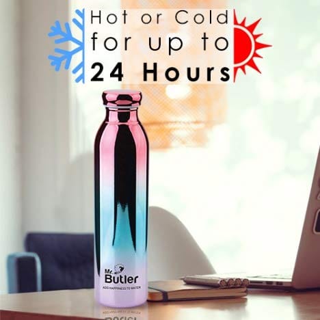 Mr. Butler Thermosteel Bottle 600 ml, Fusion, Vacuum Insulated, Cold/Hot, Multicolour