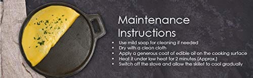 Mr. Butler Natural Pre-Seasoned Cast Iron Tawa| Roti, Chapati, Dosa Kallu Tava| Induction Friendly|Non-Stick, 11 Inch, Black