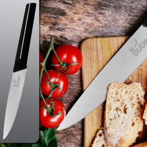 Mr. Butler Premium High-Carbon Stainless Steel Multi Utility Knife, Corrosion Resistant, Silver